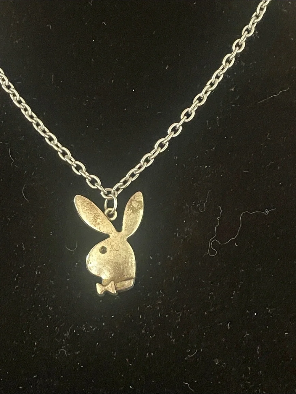 Silver Bunny Pendant Necklace - Playboy-Inspired Womens Necklace